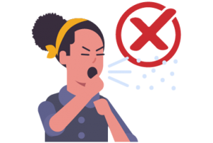 Woman coughing from COVID-19
